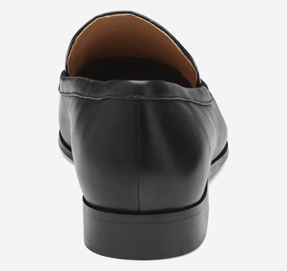 Johnston & Murphy Ali Bit Loafer Black Glove Leather/Croc-Embossed Calfskin