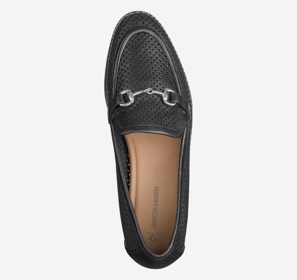 Johnston & Murphy Ali Perfed Bit Loafer Black Glove Leather