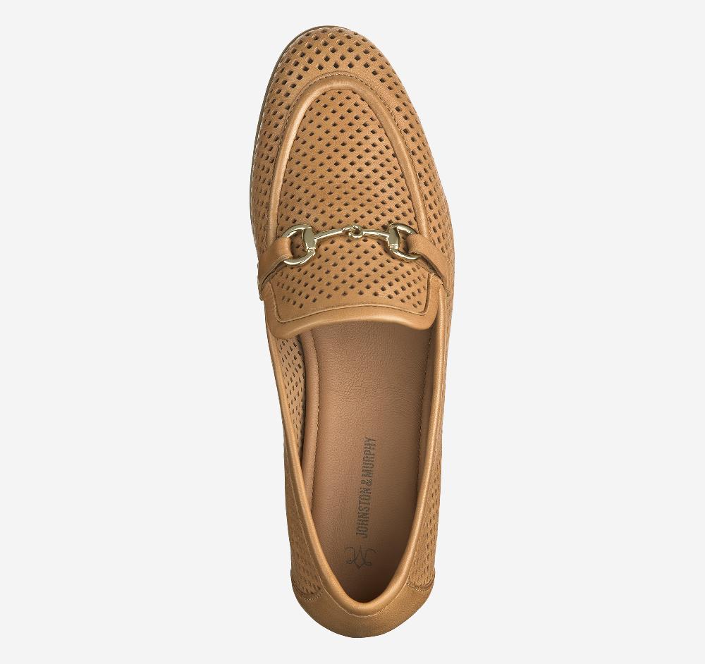 Johnston & Murphy Ali Perfed Bit Loafer Tan Glove Leather