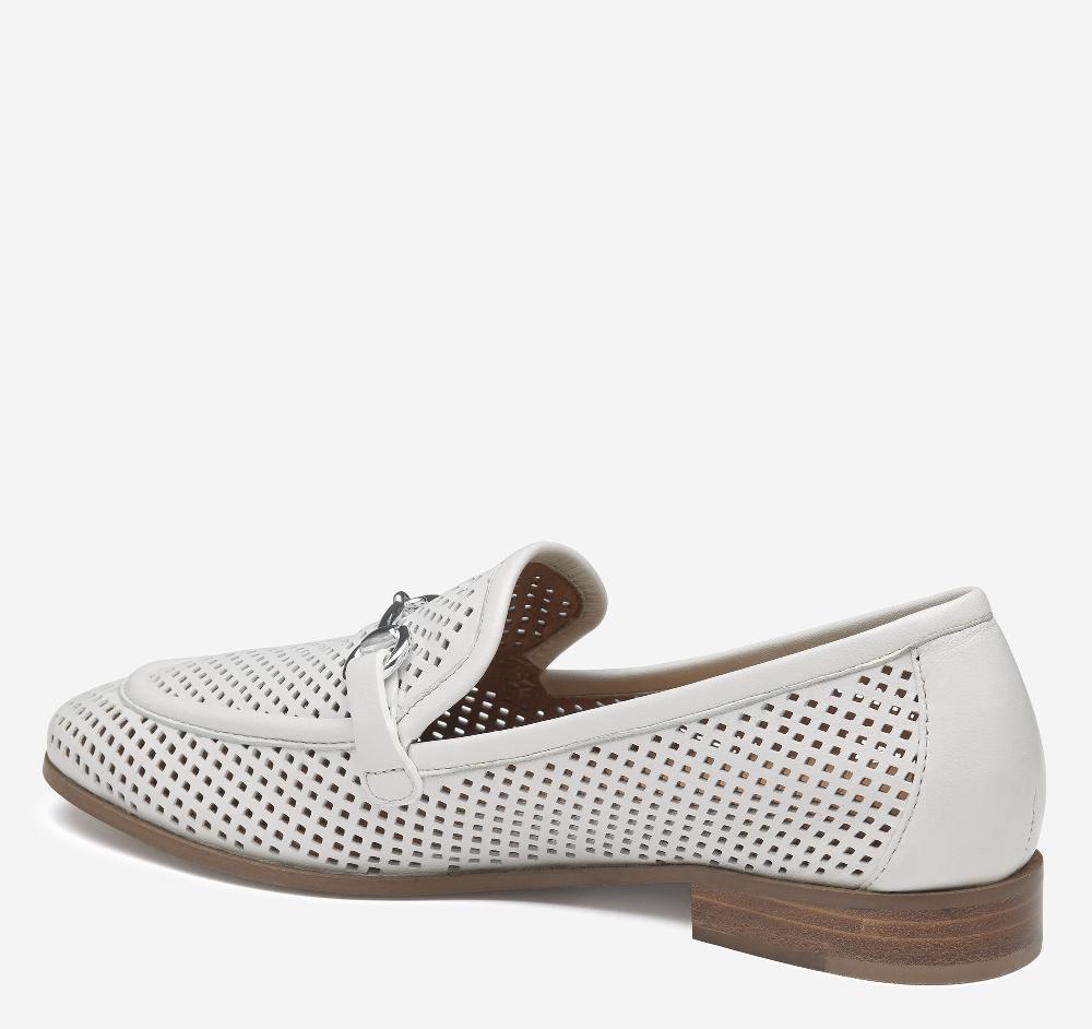 Johnston & Murphy Ali Perfed Bit Loafer White Glove Leather