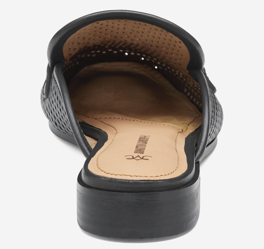 Johnston & Murphy Ali Perfed Bit Mule Black Glove Leather