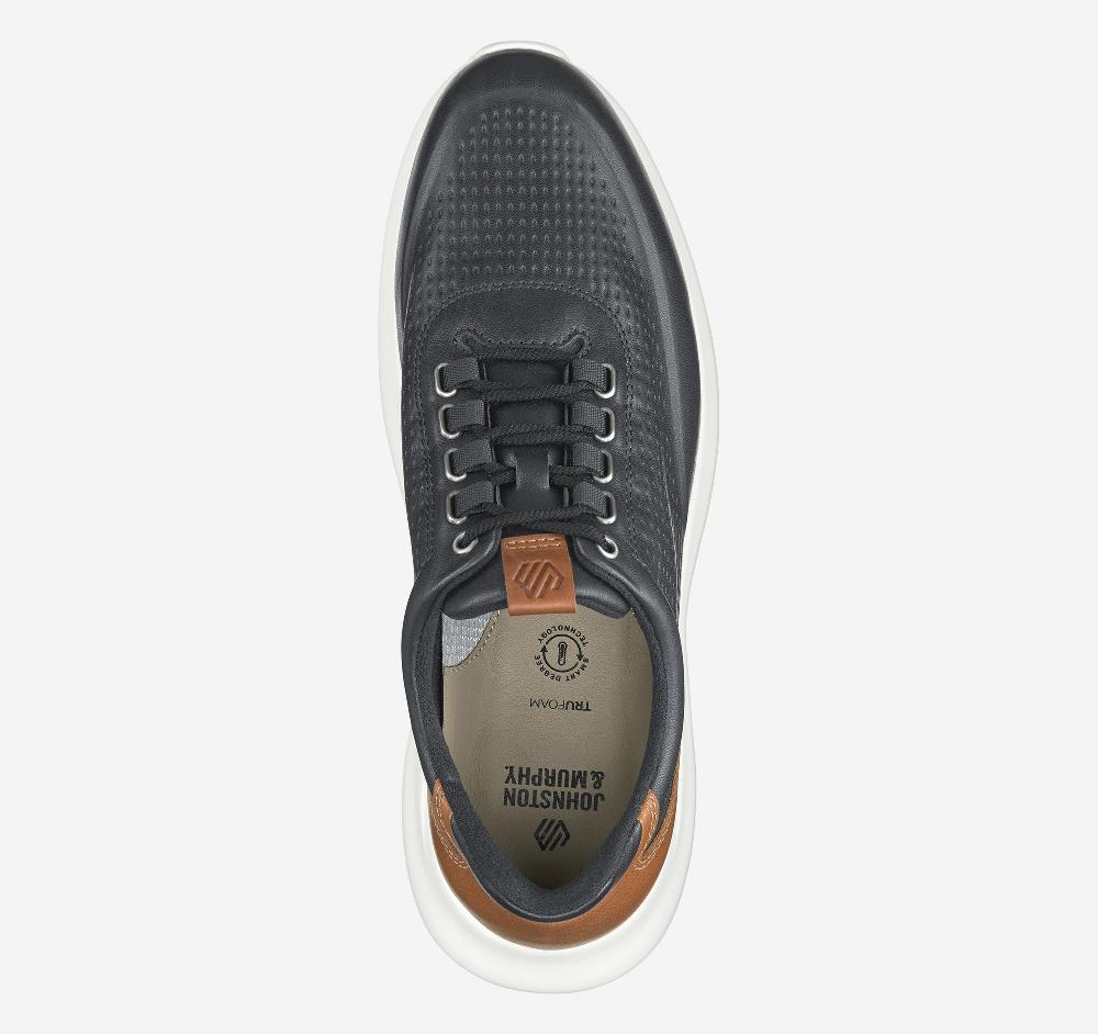 Johnston & Murphy Amherst 2.0 Embossed U-Throat Black Full Grain