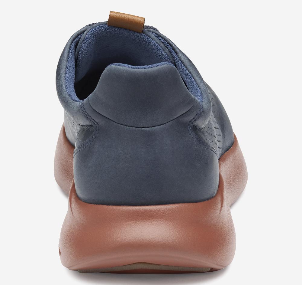 Johnston & Murphy Amherst 2.0 Embossed U-Throat Navy Oiled Full Grain