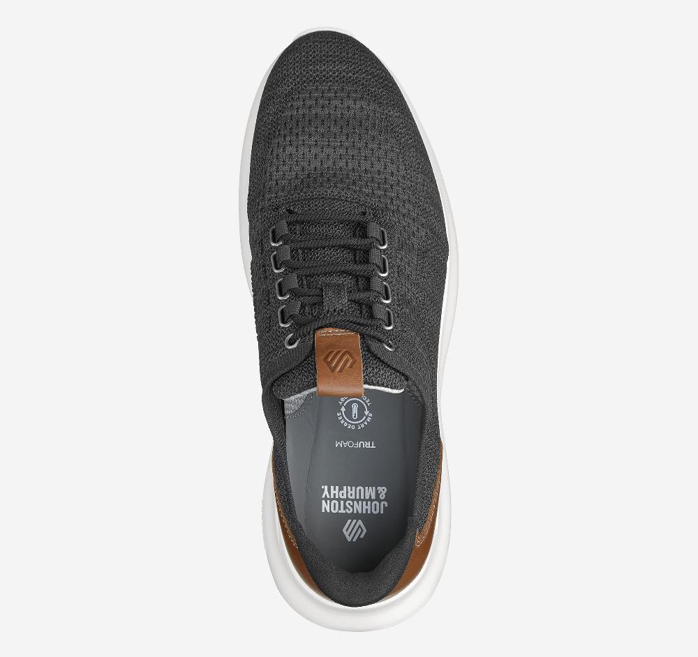 Johnston & Murphy Amherst 2.0 Knit Plain Toe Black Heathered Knit