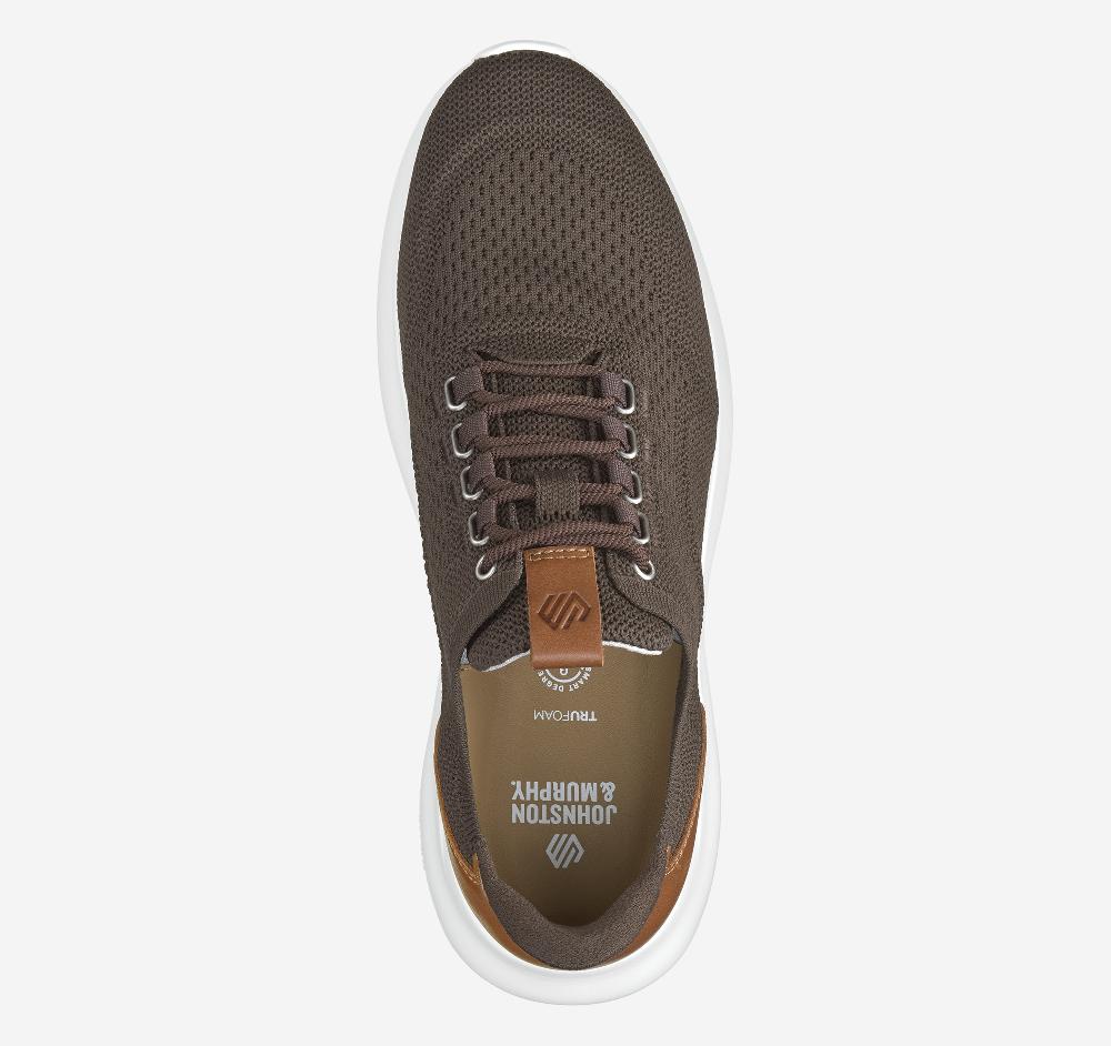 Johnston & Murphy Amherst 2.0 Knit Plain Toe Dark Brown Knit