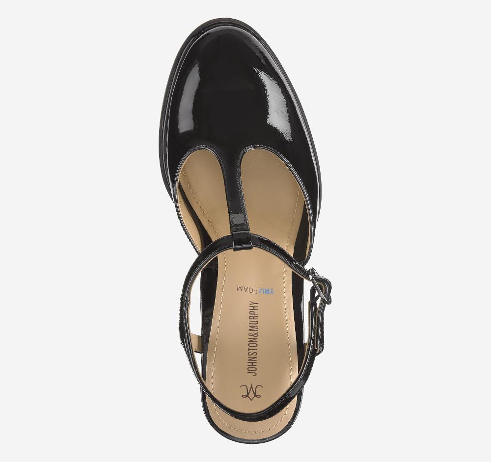 Johnston & Murphy Amy T-Strap Pump Black Patent Leather