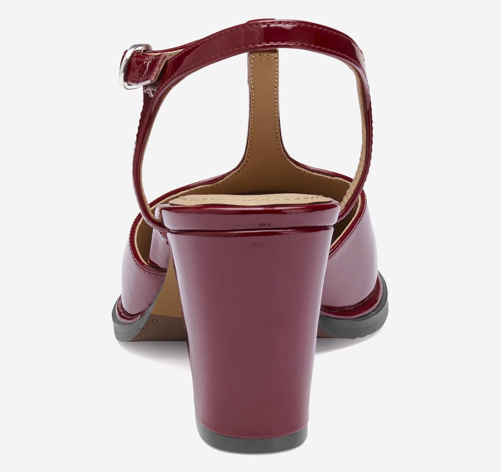 Johnston & Murphy Amy T-Strap Pump Red Patent Leather