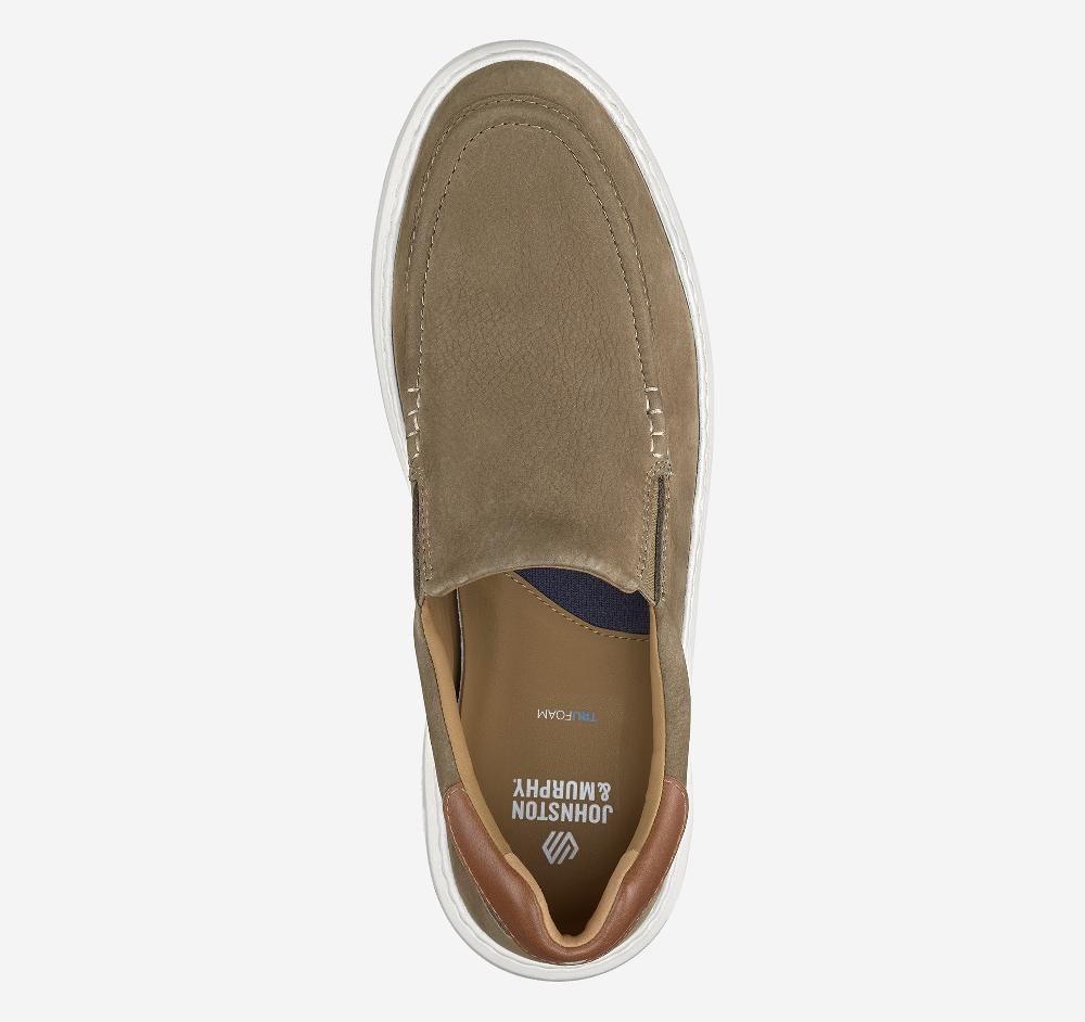 Johnston & Murphy Anders Moc Toe Slip-On Taupe Nubuck