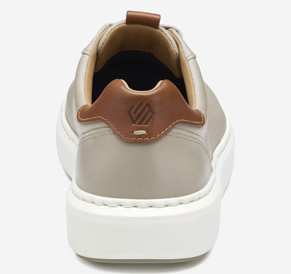 Johnston & Murphy Anders Perfed U-Throat Beige Full Grain