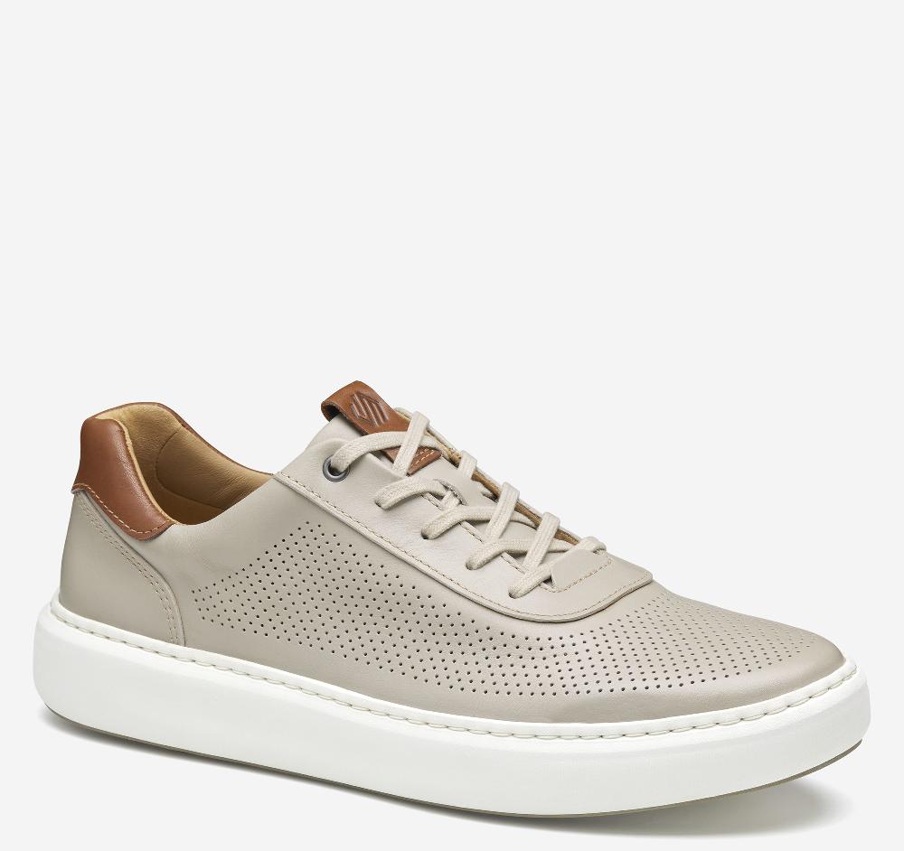 johnston & murphy Anders Perfed U-Throat Beige Full Grain