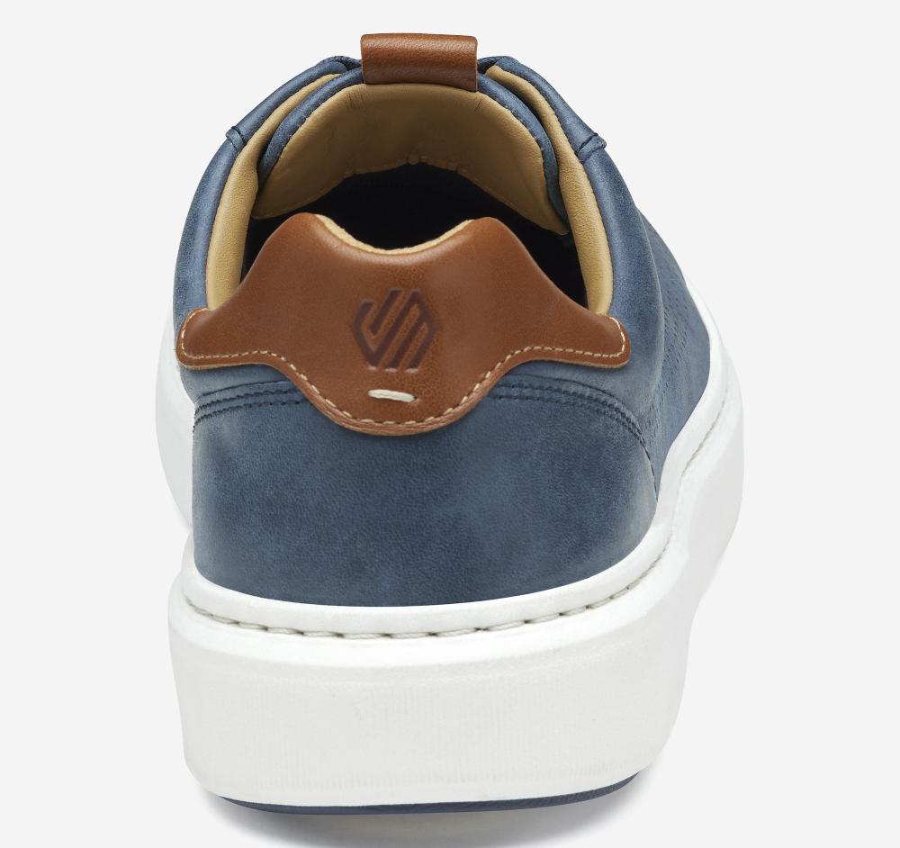 Johnston & Murphy Anders Perfed U-Throat Blue Full Grain