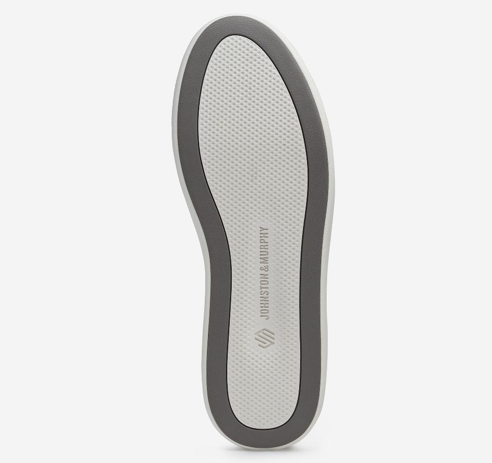 Johnston & Murphy Anders Perfed U-Throat Gray Full Grain