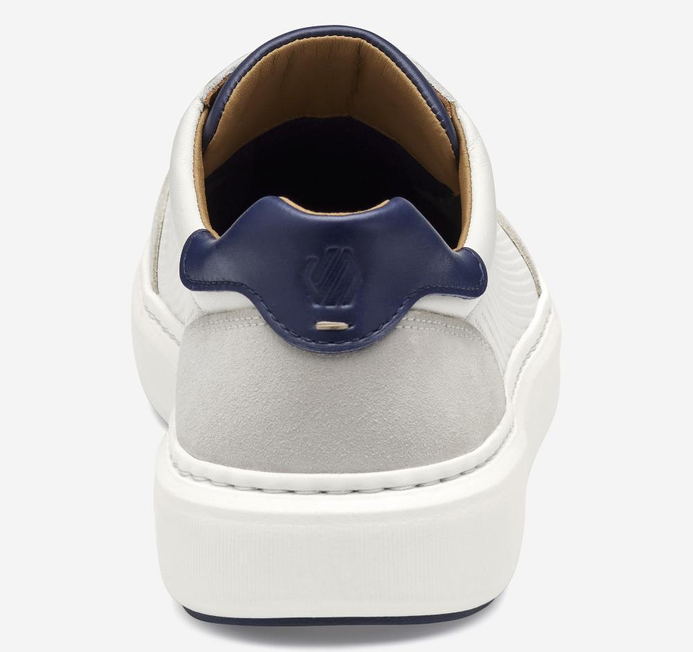 Johnston & Murphy Anders Stretch Lace-to-Toe Slip-On White Full Grain/Suede