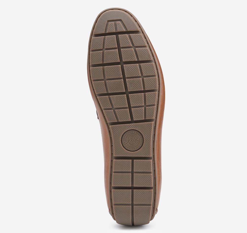 Johnston & Murphy Baldwin Driver Penny Loafer Cognac Sheepskin