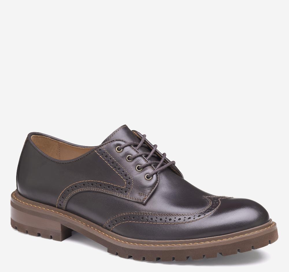 johnston & murphy Barrett Wingtip Dark Brown Full Grain