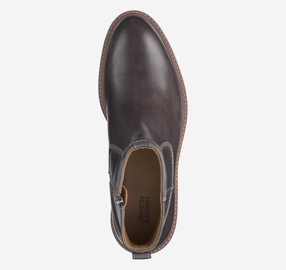 Johnston & Murphy Barrett Zip Boot Charcoal Full Grain