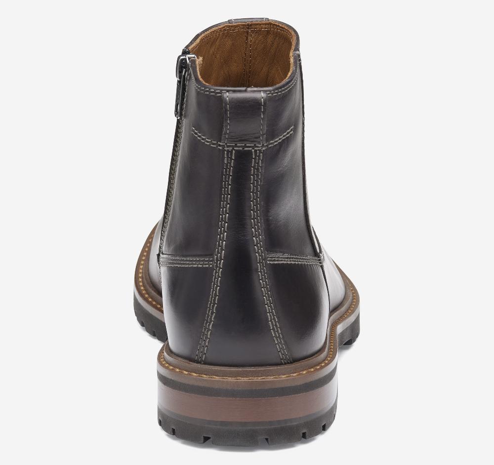 Johnston & Murphy Barrett Zip Boot Charcoal Full Grain