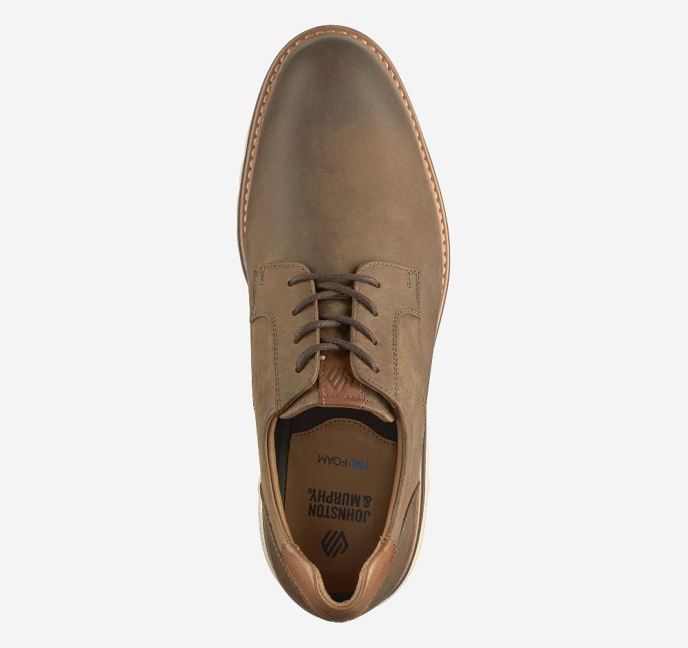 Johnston & Murphy Braxton Plain Toe Brown Oiled Full Grain Leather
