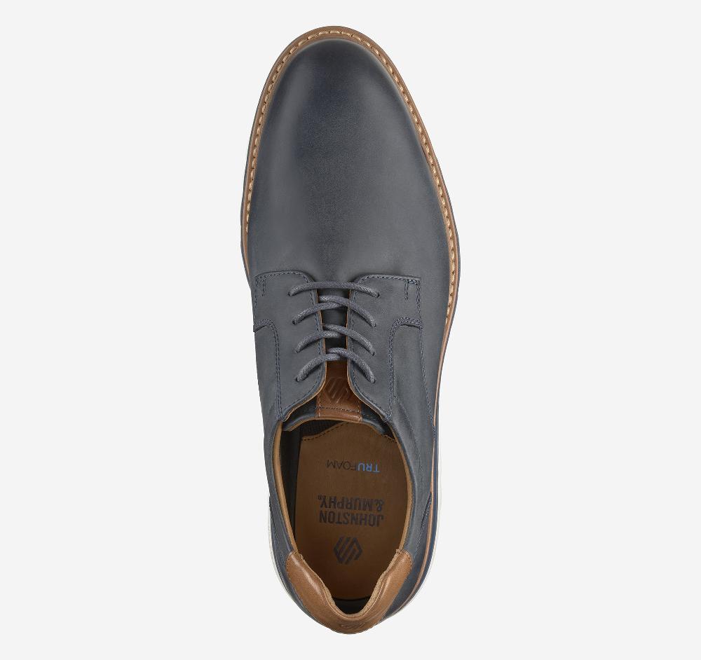 Johnston & Murphy Braxton Plain Toe Navy Oiled Full Grain