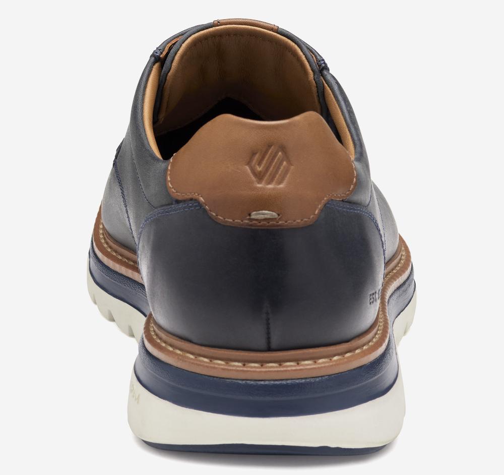 Johnston & Murphy Braxton Plain Toe Navy Oiled Full Grain