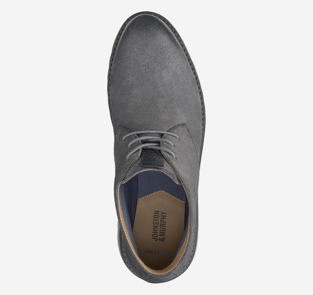 Johnston & Murphy Braydon Chukka Charcoal Waxed Suede