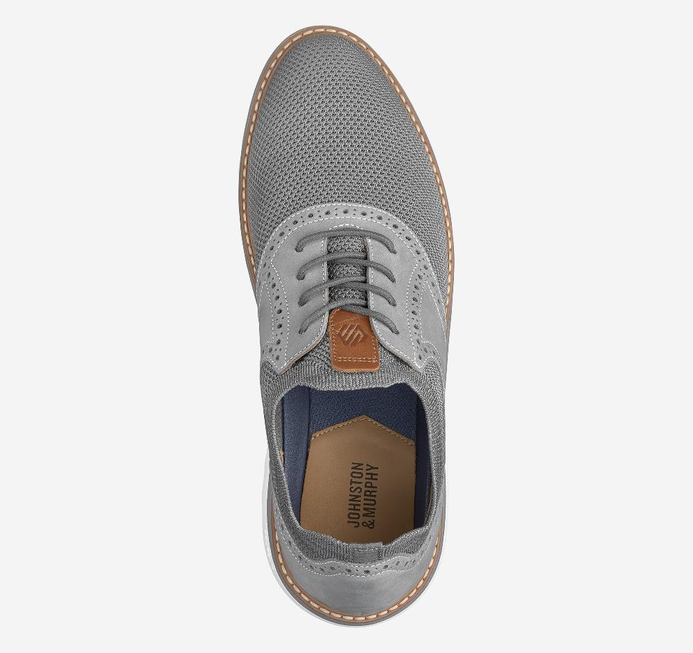 Johnston & Murphy Braydon Knit Saddle Gray Knit/Nubuck