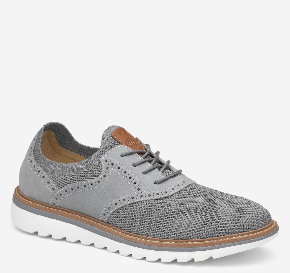johnston & murphy Braydon Knit Saddle Gray Knit/Nubuck