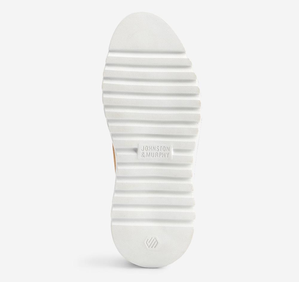 Johnston & Murphy Braydon Knit Saddle Tan Multi Knit/Tan Full Grain