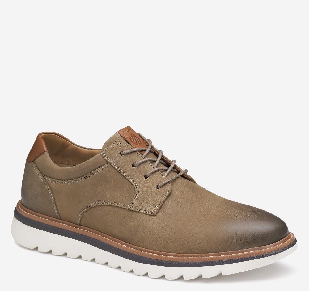 johnston & murphy Braydon Plain Toe Dark Taupe Oiled Nubuck