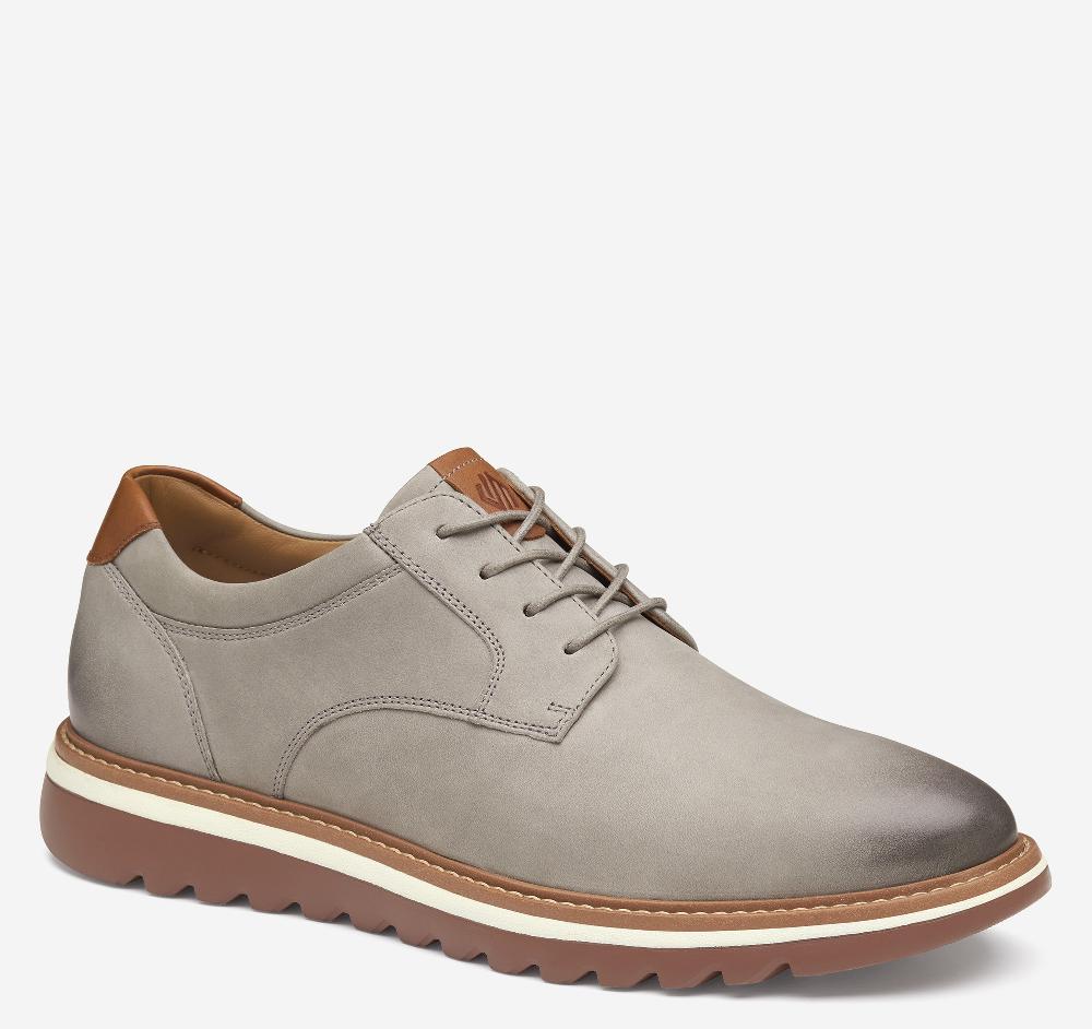 johnston & murphy Braydon Plain Toe Gray Oiled Nubuck