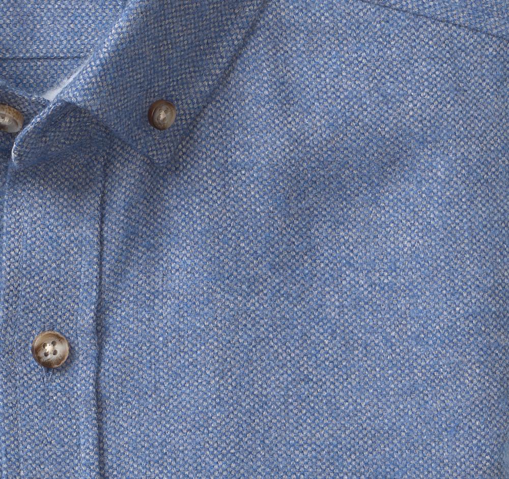 Johnston & Murphy Brushed Heathered Woven Shirts Blue Birdseye