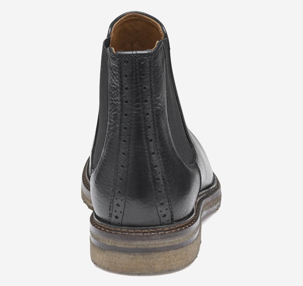 Johnston & Murphy Calder Chelsea Boot Black Tumbled Full Grain