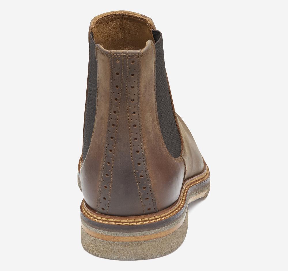 Johnston & Murphy Calder Chelsea Boot Brown Oiled Full Grain