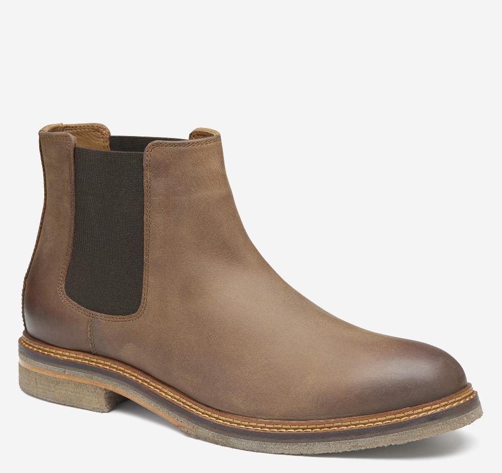 johnston & murphy Calder Chelsea Boot Brown Oiled Full Grain