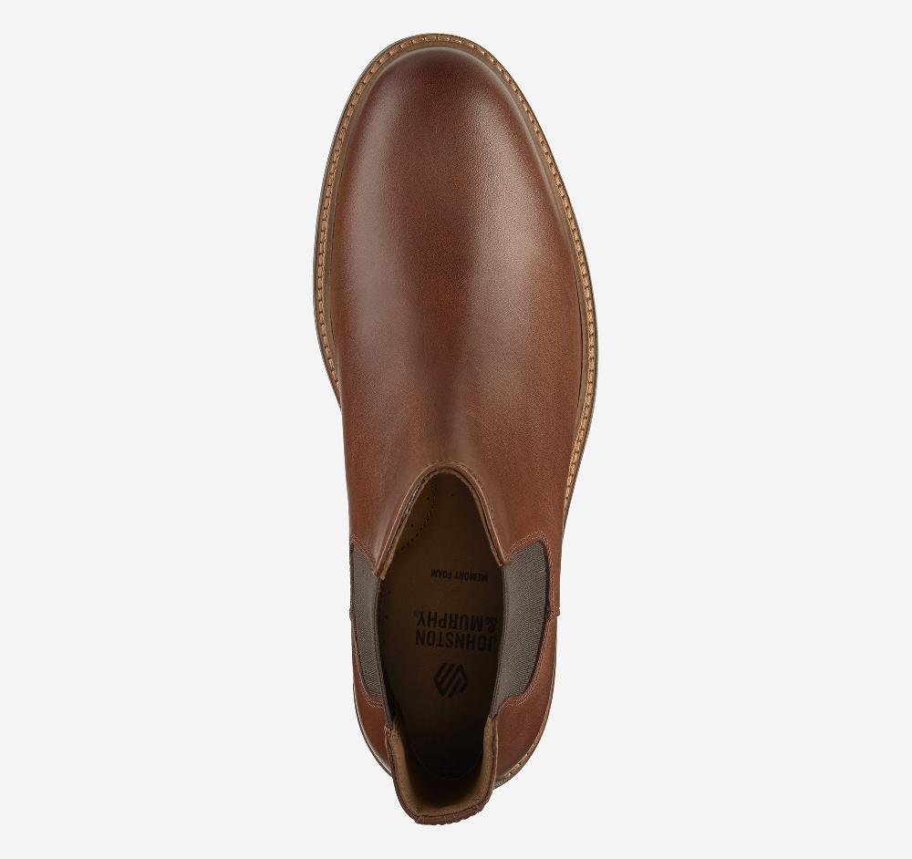 Johnston & Murphy Calder Chelsea Boot Mahogany Full Grain