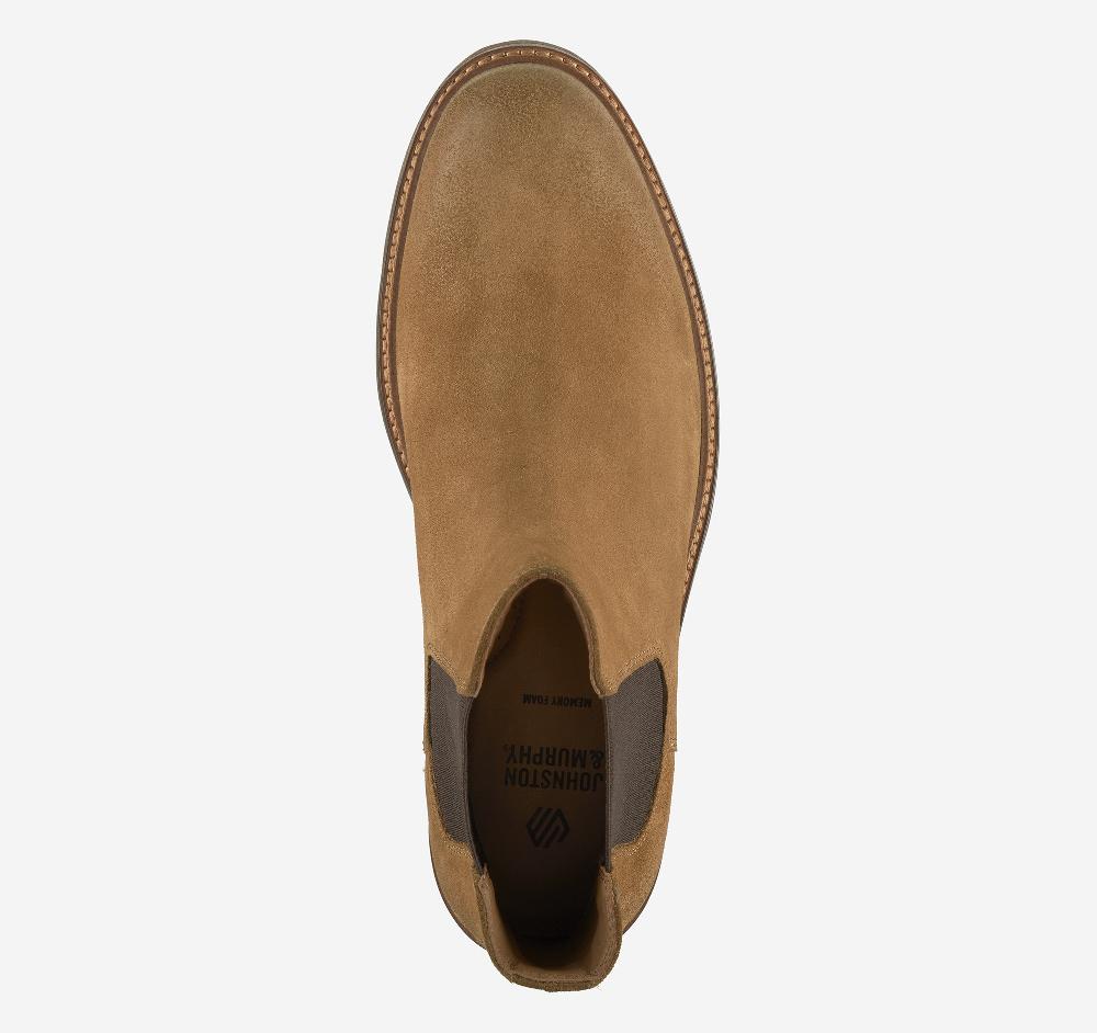 Johnston & Murphy Calder Chelsea Boot Snuff Waxed Suede