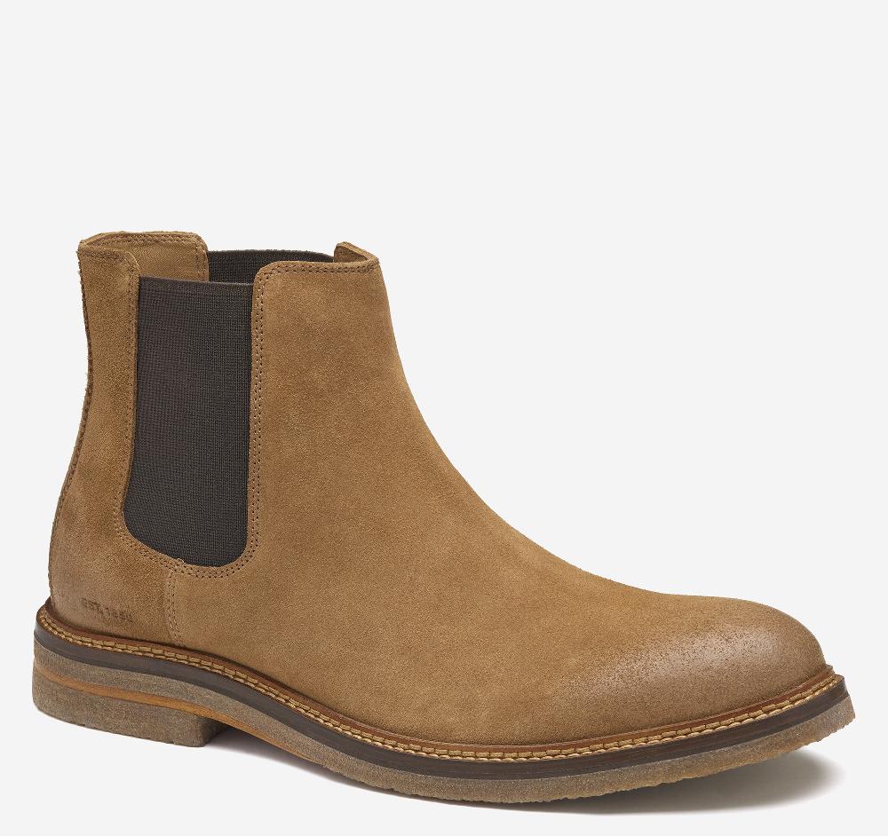 johnston & murphy Calder Chelsea Boot Snuff Waxed Suede