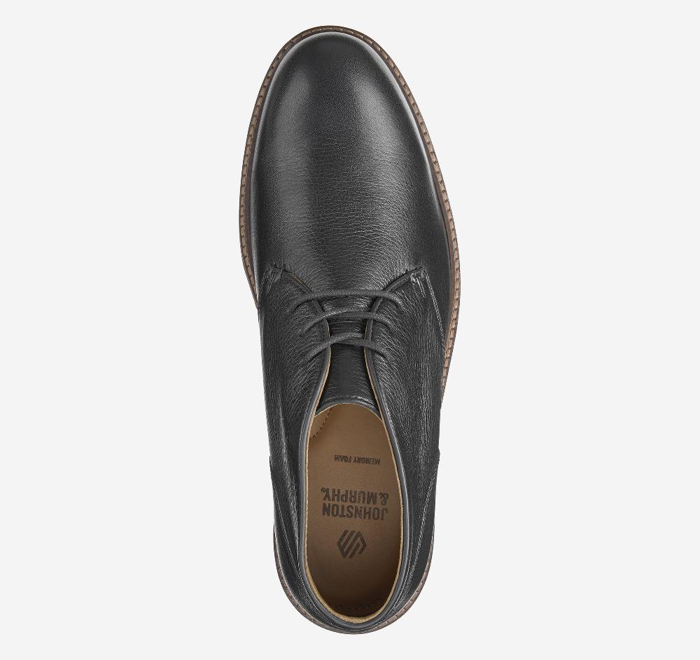 Johnston & Murphy Calder Chukka Black Tumbled Full Grain