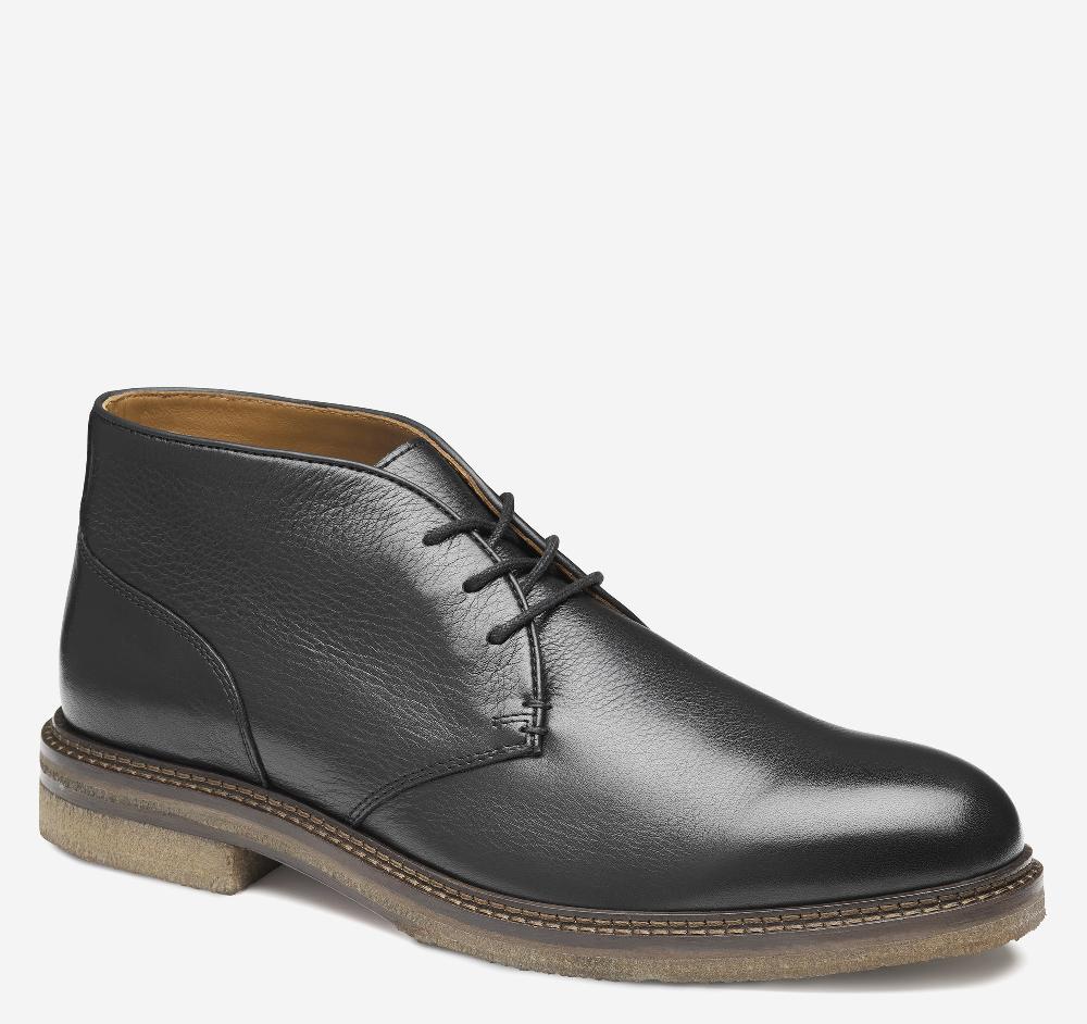 johnston & murphy Calder Chukka Black Tumbled Full Grain