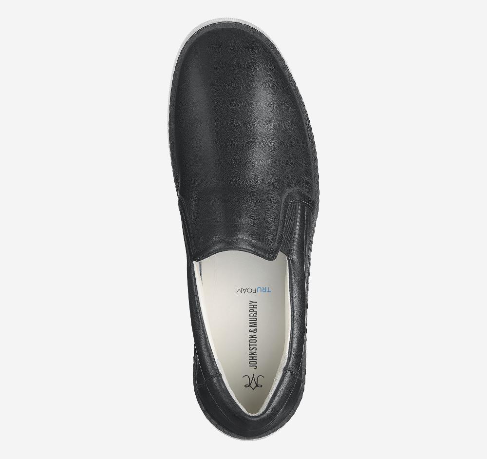Johnston & Murphy Callie Double-Gore Slip-On Black Glove Leather