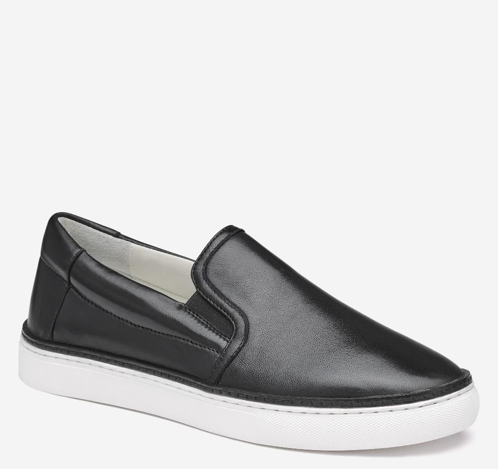 johnston & murphy Callie Double-Gore Slip-On Black Glove Leather