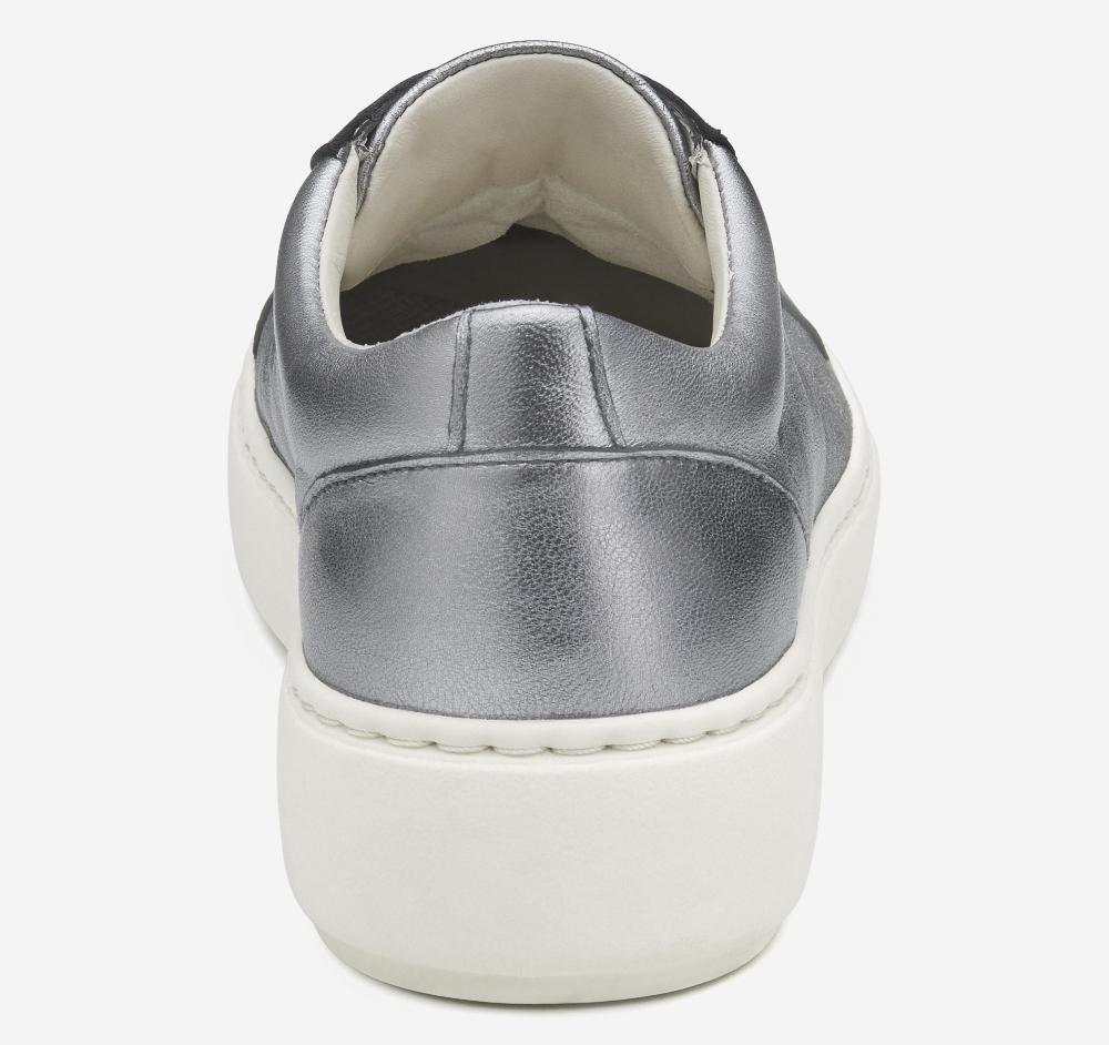 Johnston & Murphy Cammie Lace-Up Pewter Metallic Glove Leather