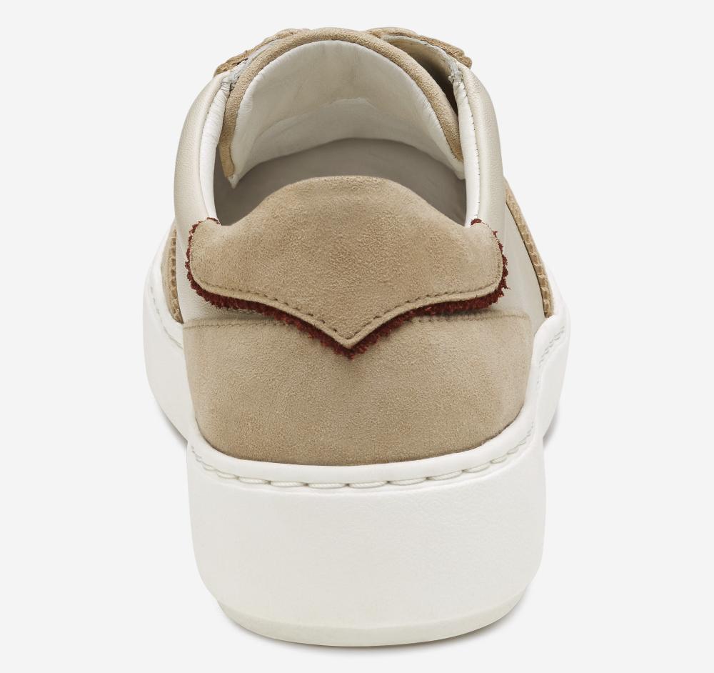 Johnston & Murphy Cammie T-Toe Lace-Up Bone Glove Leather/Sand Suede