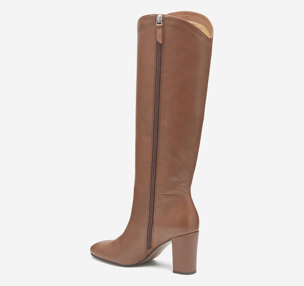 Johnston & Murphy Charlotte Knee-High Boot Cognac Italian Nappa