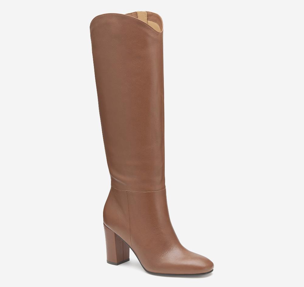 johnston & murphy Charlotte Knee-High Boot Cognac Italian Nappa