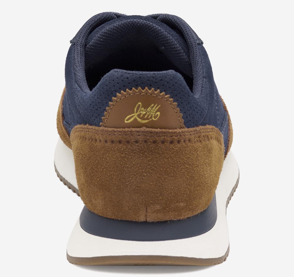 Johnston & Murphy Chase Perfed T-Toe Navy Suede/Snuff Oiled Suede