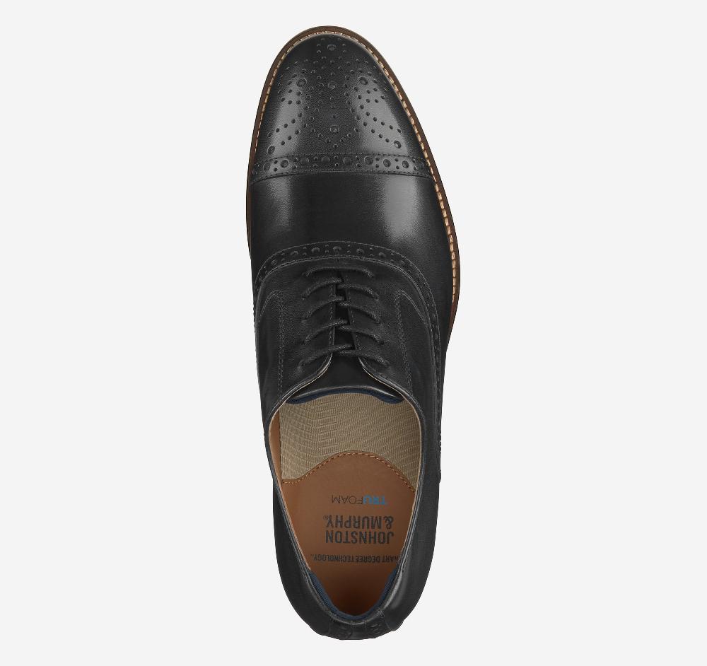 Johnston & Murphy Conard 2.0 Cap Toe Black Full Grain