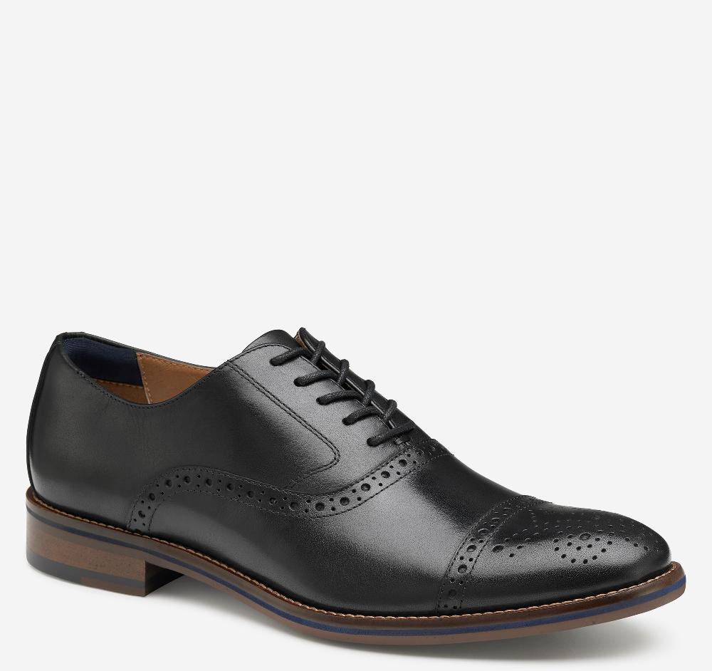 johnston & murphy Conard 2.0 Cap Toe Black Full Grain