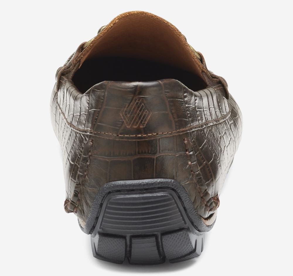 Johnston & Murphy Cort 2.0 Bit Loafer Dark Brown Croc Embossed Full Grain