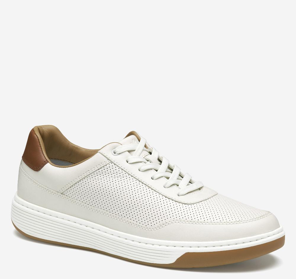 johnston & murphy Dawson Perfed U-Throat White Full Grain